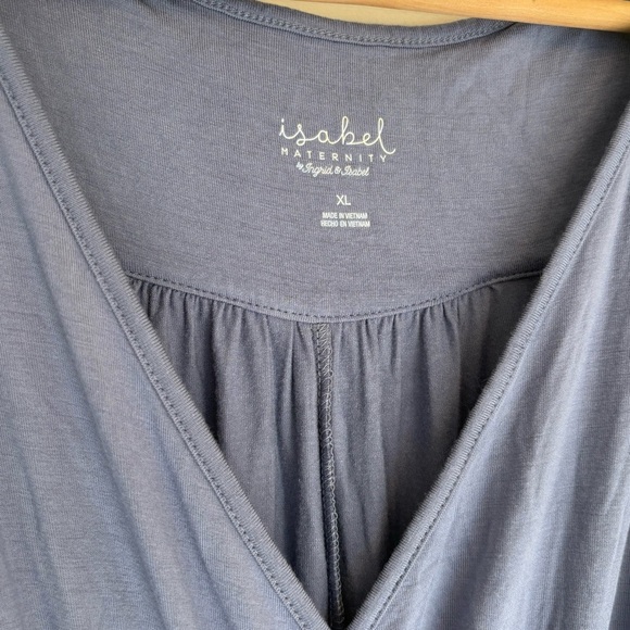 NWT Isabel Maternity Dusty Blue Maxi Dress with Ruffles - XL - Picture 3 of 5